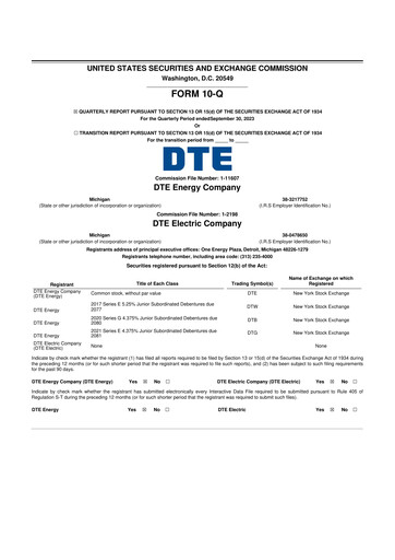 Thumbnail DTE Energy
 10-Q Quarterly Report FY2023 