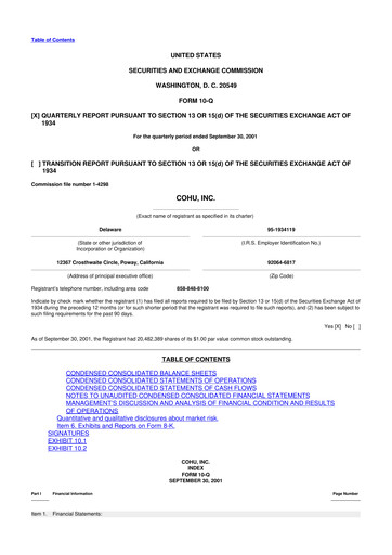 Thumbnail Cohu 10-Q Quarterly Report FY 