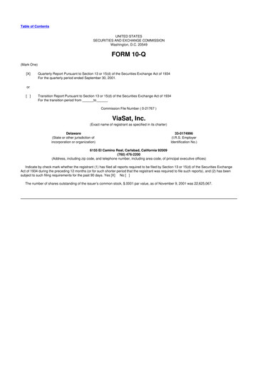 Miniature ViaSat 10-Q Rapport trimestriel  