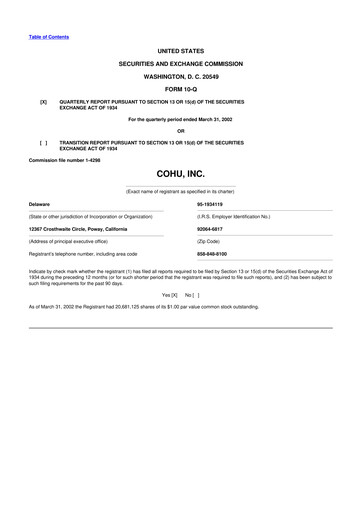 Thumbnail Cohu 10-Q Quarterly Report FY 