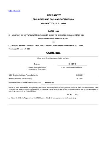 Thumbnail Cohu 10-Q Quarterly Report FY 