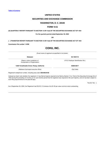 Thumbnail Cohu 10-Q Quarterly Report FY 