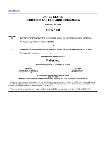 Miniature ViaSat 10-Q Rapport trimestriel  