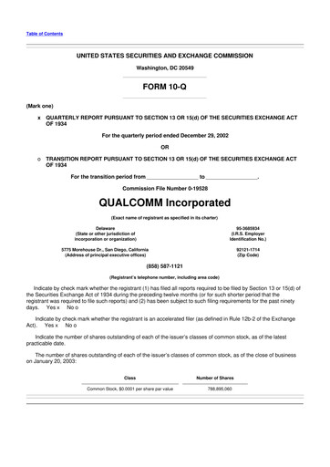 Vorschaubild QUALCOMM 10-Q Quartalsbericht  