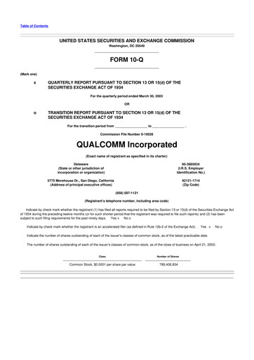 Vorschaubild QUALCOMM 10-Q Quartalsbericht  