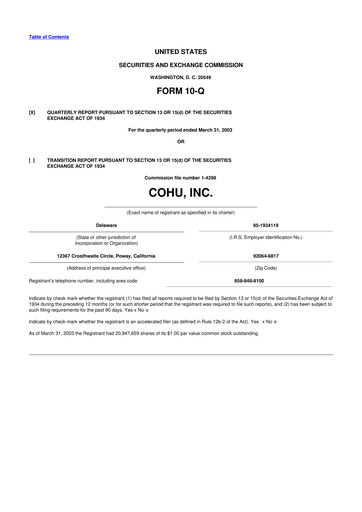 Thumbnail Cohu 10-Q Quarterly Report FY 