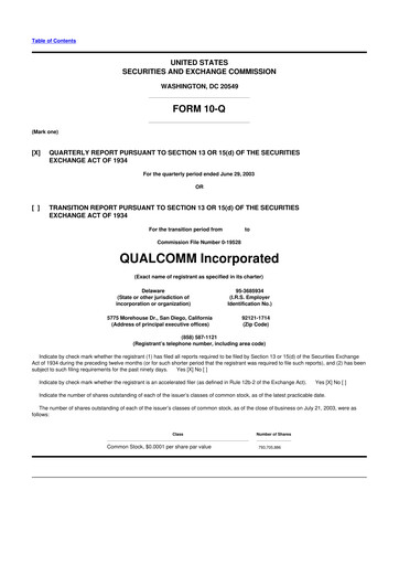 Vorschaubild QUALCOMM 10-Q Quartalsbericht  