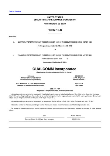 Vorschaubild QUALCOMM 10-Q Quartalsbericht  