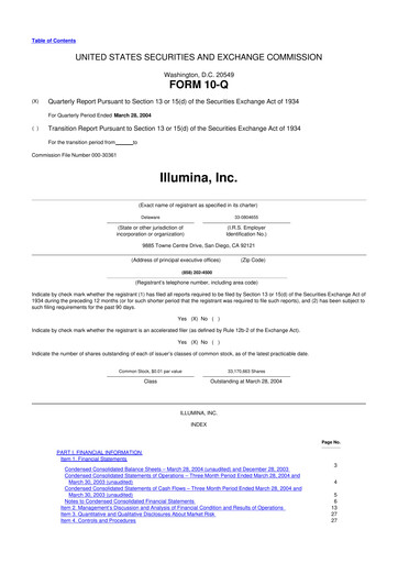 Thumbnail Illumina 10-Q Quarterly Report FY 