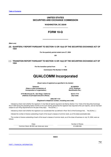 Vorschaubild QUALCOMM 10-Q Quartalsbericht  