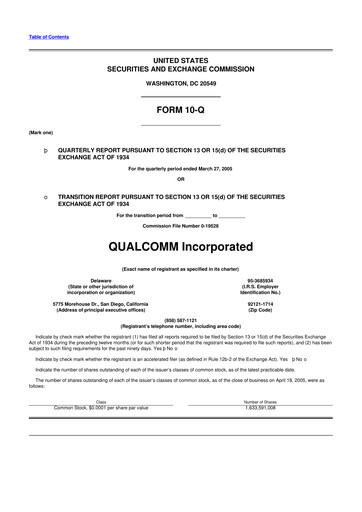 Vorschaubild QUALCOMM 10-Q Quartalsbericht  