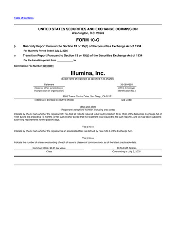 Thumbnail Illumina 10-Q Quarterly Report FY 