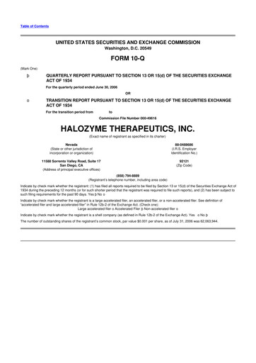 Thumbnail Halozyme Therapeutics 10-Q Quarterly Report FY 