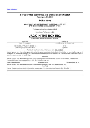 Thumbnail Jack in the Box
 10-Q Quarterly Report FY 
