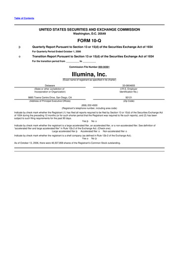 Thumbnail Illumina 10-Q Quarterly Report FY 