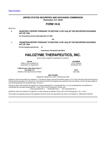 Thumbnail Halozyme Therapeutics 10-Q Quarterly Report FY 