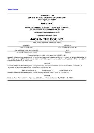 Thumbnail Jack in the Box
 10-Q Quarterly Report FY 