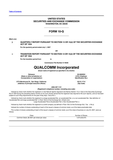 Vorschaubild QUALCOMM 10-Q Quartalsbericht  