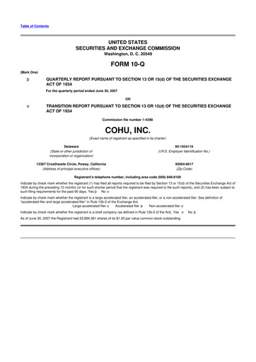 Thumbnail Cohu 10-Q Quarterly Report FY 