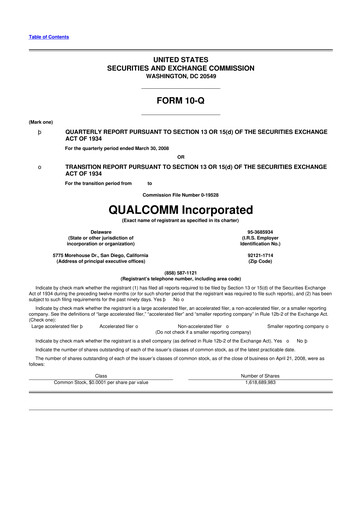 Vorschaubild QUALCOMM 10-Q Quartalsbericht  