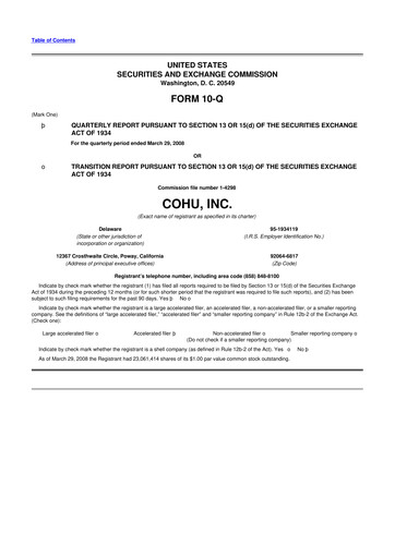 Thumbnail Cohu 10-Q Quarterly Report FY 