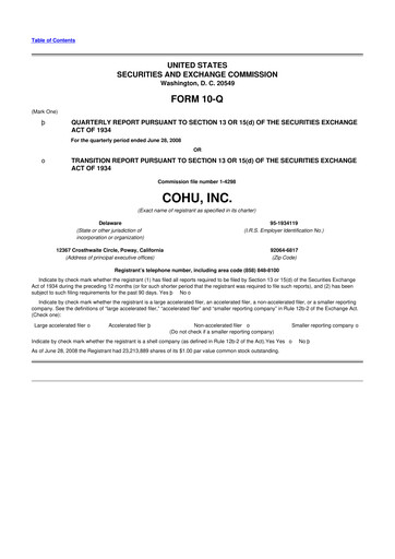 Thumbnail Cohu 10-Q Quarterly Report FY 