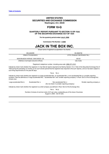 Thumbnail Jack in the Box
 10-Q Quarterly Report FY 
