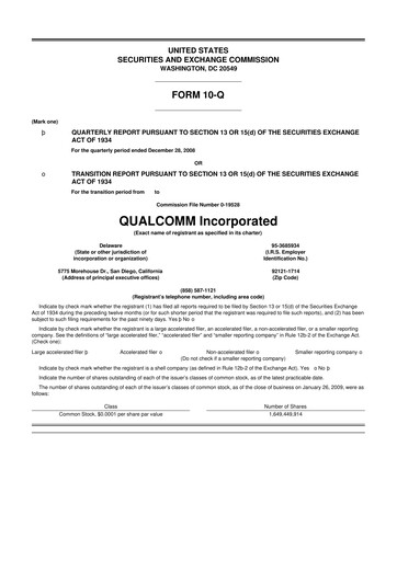 Vorschaubild QUALCOMM 10-Q Quartalsbericht  