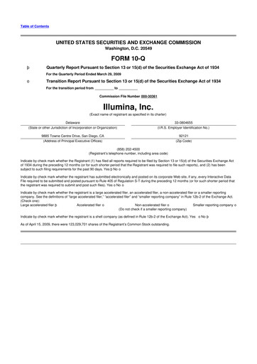 Thumbnail Illumina 10-Q Quarterly Report FY 