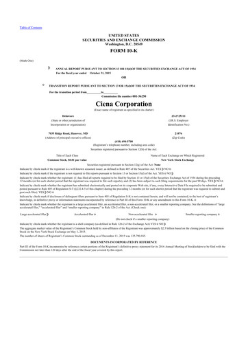 Thumbnail Ciena 10-K Annual Report 2015