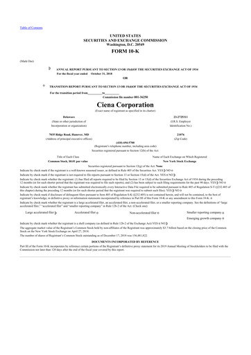 Thumbnail Ciena 10-K Annual Report 2018