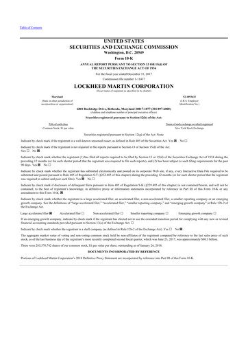 Thumbnail Lockheed Martin 10-K Annual Report 2017