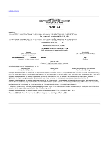 Thumbnail Lockheed Martin 10-Q Quarterly Report FY2023 