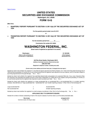 Thumbnail WaFd Bank 10-Q Quarterly Report FY2011 