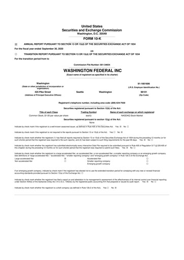 Thumbnail WaFd Bank 10-K Annual Report 2020