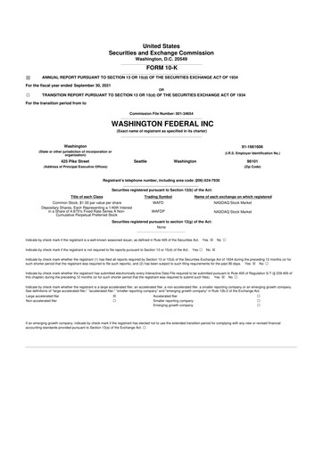 Thumbnail WaFd Bank 10-K Annual Report 2021