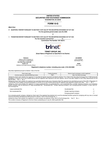 Thumbnail TriNet 10-Q Quarterly Report FY2026 