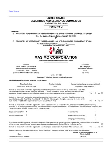Thumbnail Masimo 10-Q Quarterly Report FY2020 