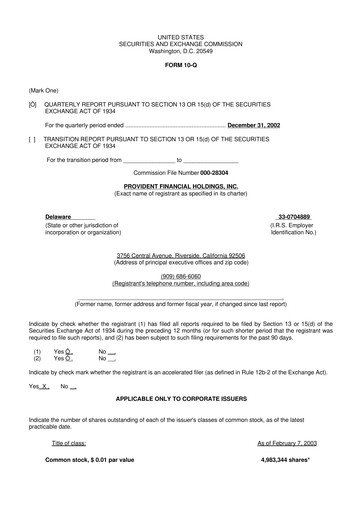 Thumbnail Provident Financial Holdings 10-Q Quarterly Report FY 