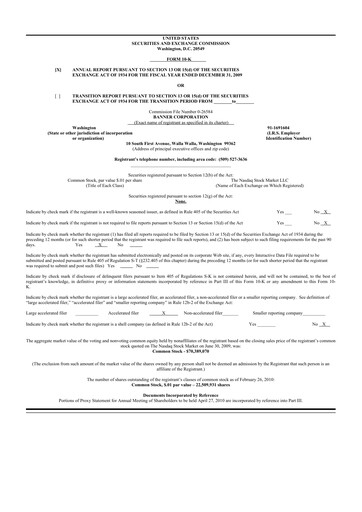 Miniature Banner Bank
 10-K Rapport annuel 