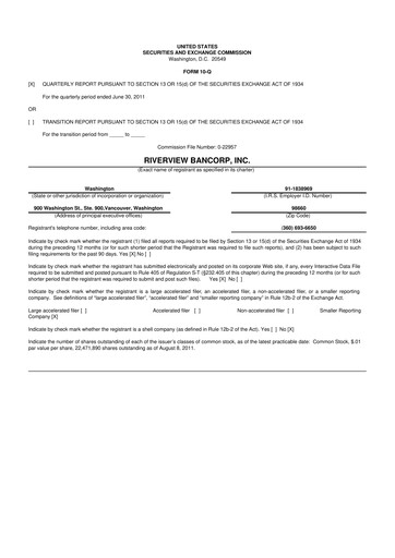 Thumbnail Riverview Bancorp 10-Q Quarterly Report FY2012 