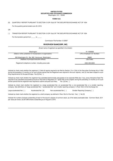 Thumbnail Riverview Bancorp 10-Q Quarterly Report FY2017 