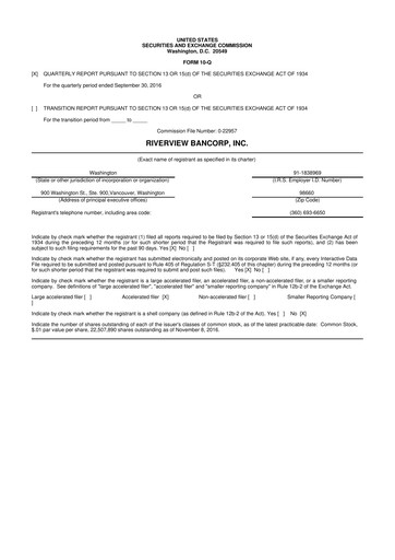 Thumbnail Riverview Bancorp 10-Q Quarterly Report FY2017 