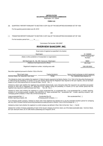 Thumbnail Riverview Bancorp 10-Q Quarterly Report FY2020 