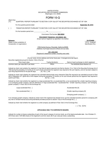 Thumbnail Provident Financial Holdings 10-Q Quarterly Report FY2020 