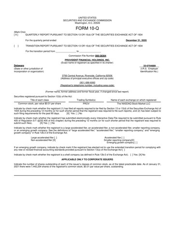 Thumbnail Provident Financial Holdings 10-Q Quarterly Report FY2021 