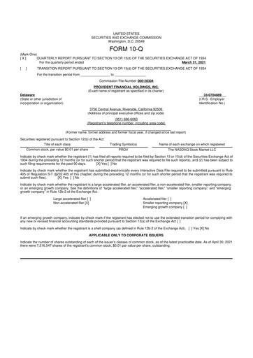 Thumbnail Provident Financial Holdings 10-Q Quarterly Report FY2021 
