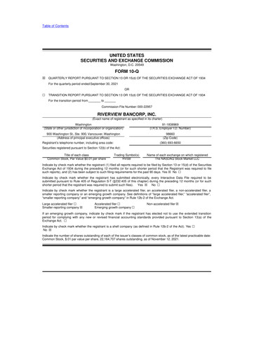 Thumbnail Riverview Bancorp 10-Q Quarterly Report FY2022 