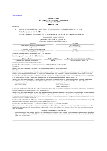 Thumbnail Provident Financial Holdings 10-K Annual Report 2023
