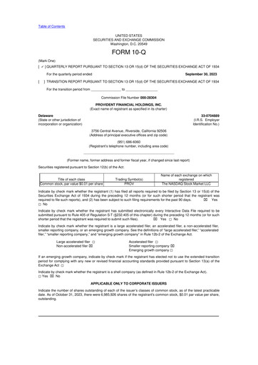 Thumbnail Provident Financial Holdings 10-Q Quarterly Report FY2024 